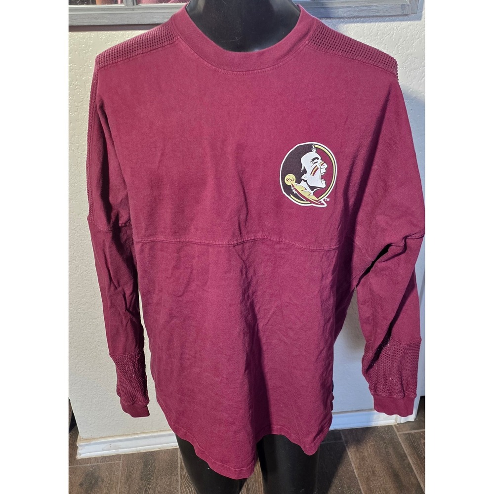 Spirit Jersey Florida State Seminoles FSU Garnet Long Sleeve Shirt Mens XL Puff